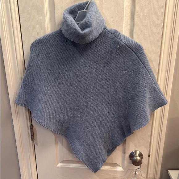 Raffi Sweaters - Raffi Sky Blue Knit Poncho sweater. 100% Cashmere
